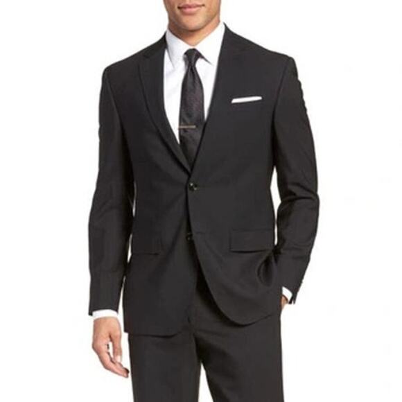 Ted Baker TB5730 Jay Trim Fit Solid Wool Suit Jacket Black Size 38 ShortNWT